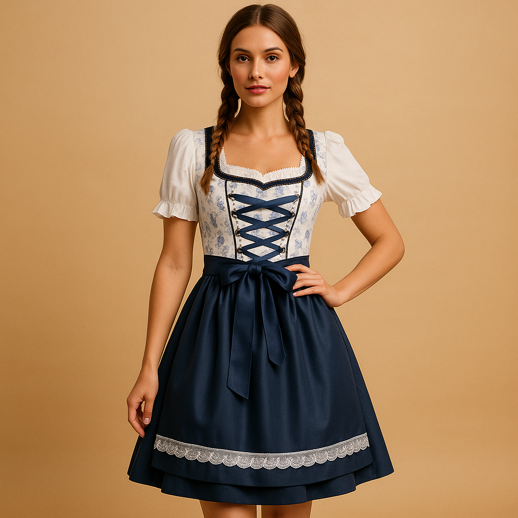 Oktoberfest Kleid mit Spitzendetails und Schürze | Ilse-Zermatt Boutique