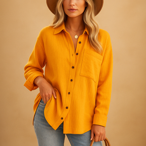 Poloshirt Damen mit langen Ärmeln aus Baumwollmischung | Marije-Zermatt Boutique
