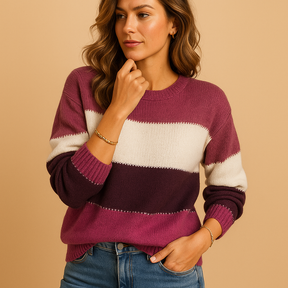 Rollkragenpullover für Damen in Elegantem Streifenlook | Claire-Zermatt Boutique