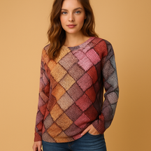 Strickpullover Damen mit auffälligem Druck und weichem Komfort | Rubin-Zermatt Boutique