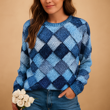 Strickpullover Damen mit auffälligem Druck und weichem Komfort | Rubin-Zermatt Boutique
