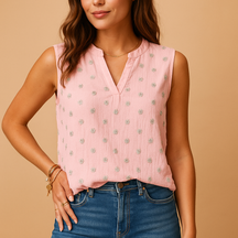 Tops Damen Ärmelloses V-Ausschnitt Oberteil für Elegante Outfits | Nina-Zermatt Boutique