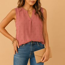 Tops Damen Ärmelloses V-Ausschnitt Oberteil für Elegante Outfits | Nina-Zermatt Boutique
