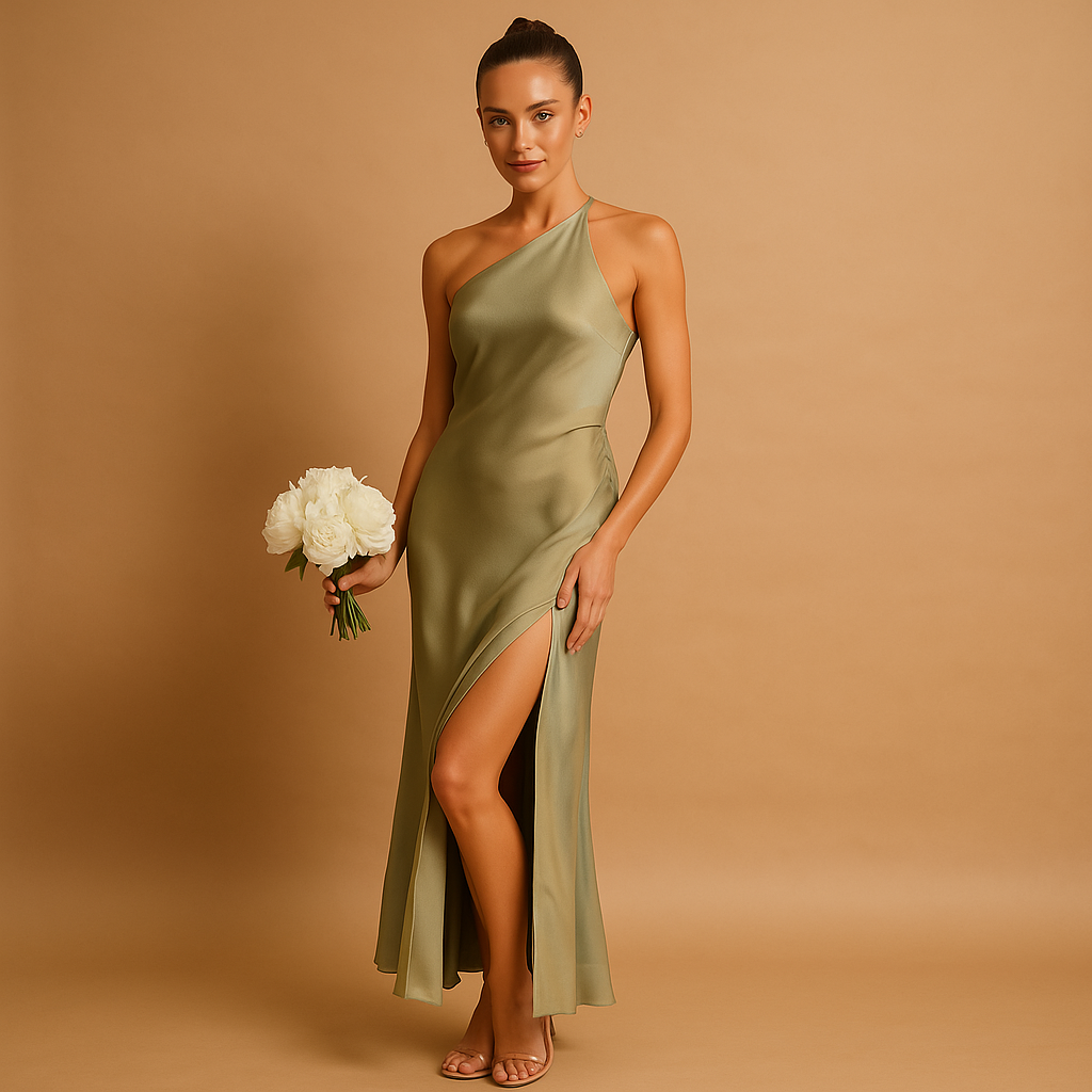 Abendkleid lang mit asymmetrischem Schnitt und Split für besondere Anlässe | Delphine-2