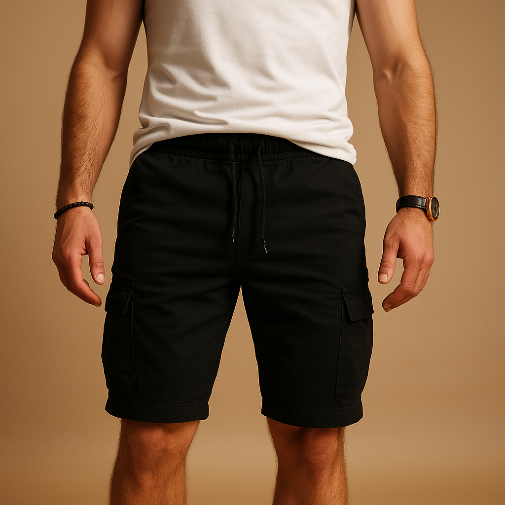 Atmungsaktive Frachtshorts mit elastischem Bund für Männer | Jelle-2