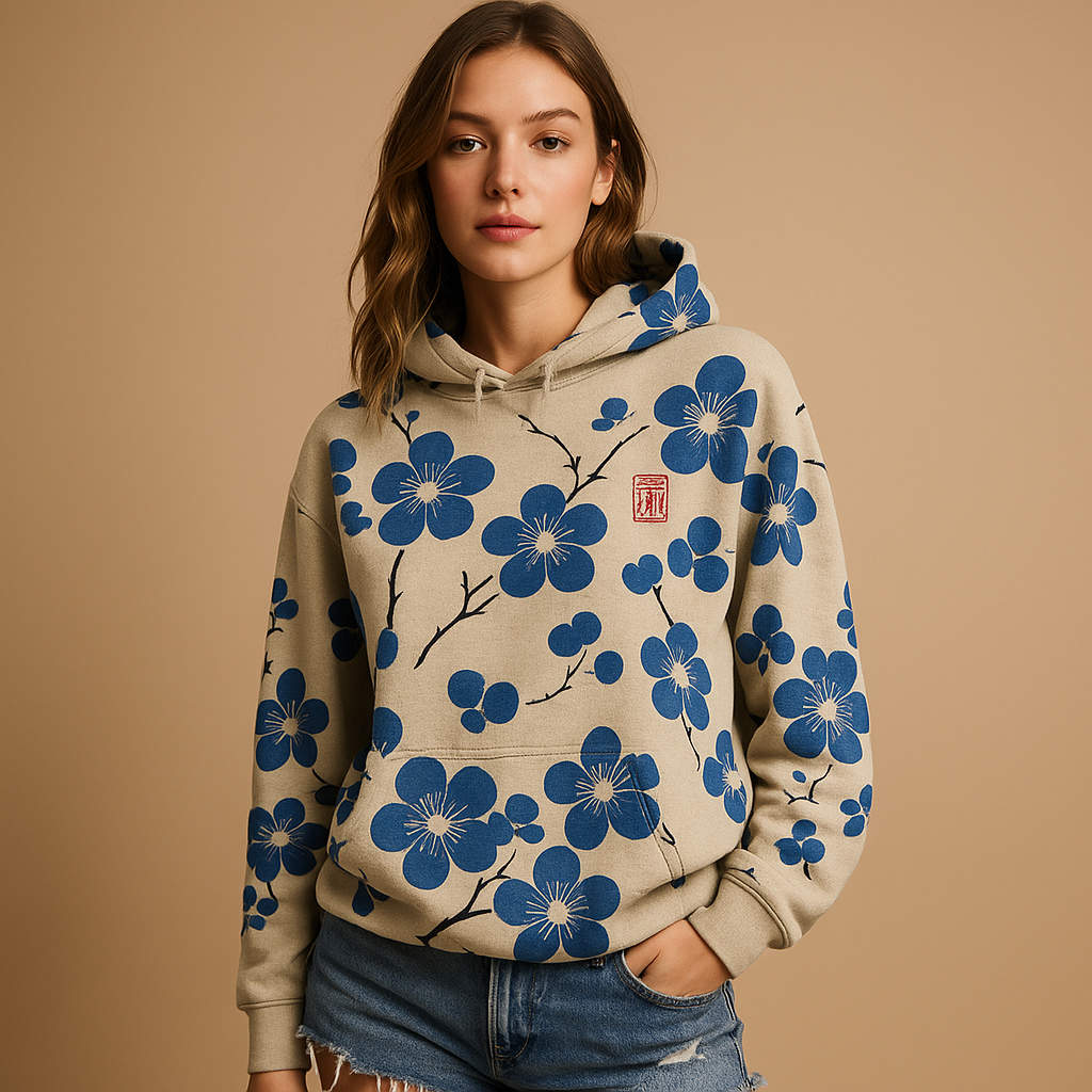 Damen Hoodie mit Blumendruck und Kapuze für gemütliche Tage | Fleur-2