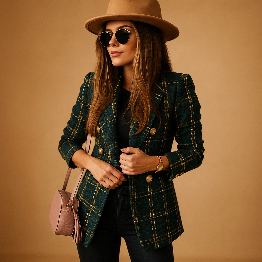 Eleganter taillierter Blazer für Damen aus hochwertiger Staubmischung | Tessa-2
