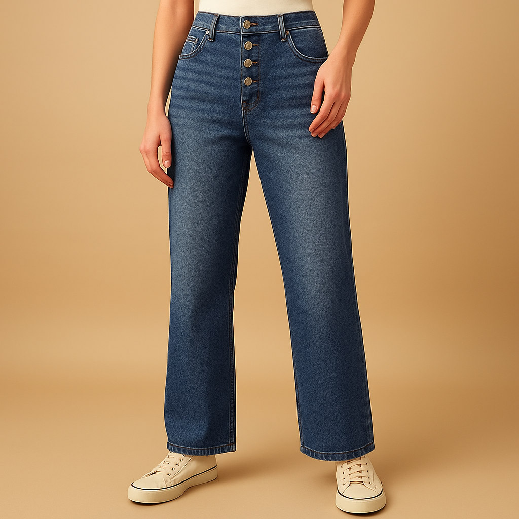 Baggy Jeans für Damen mit Hoher Taille und Lässigem Schnitt | Fleur-2