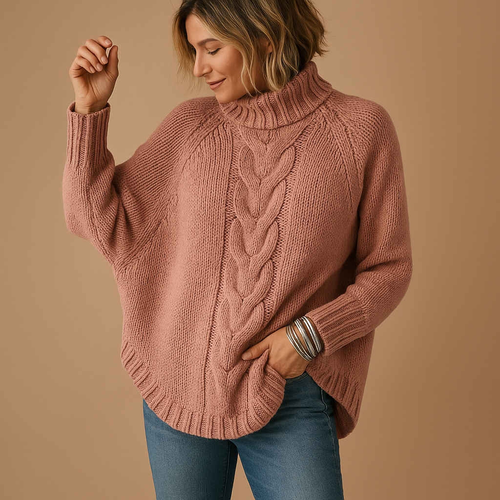 Strickpullover Damen in Langer, Klobiger Passform für Winter | Verica-2