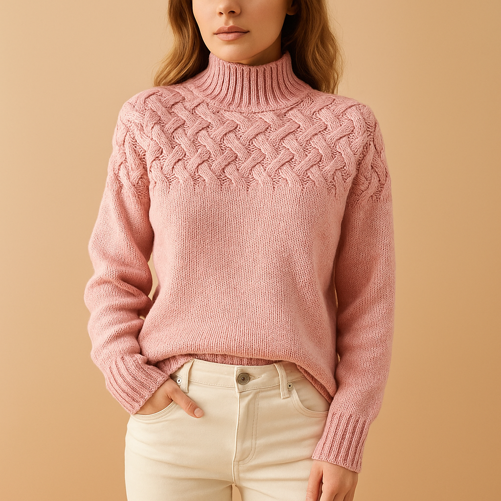 Rollkragenpullover für Damen aus weichem Strick | Sansa-2