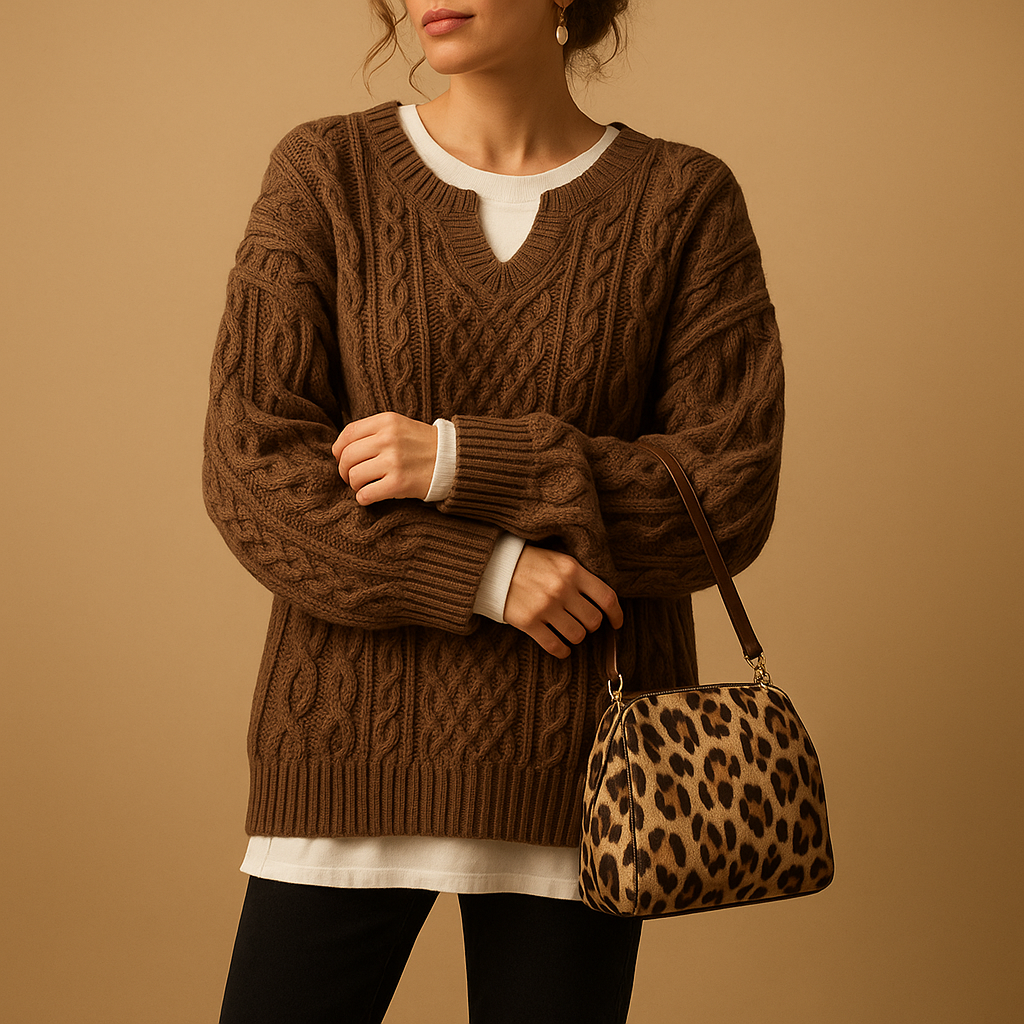 Pullover Damen im Großen Kabelstrickdesign für kalte Tage | Selina-2