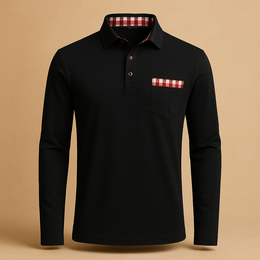 Langarm Poloshirt Herren aus atmungsaktivem Stoff | Matten-2