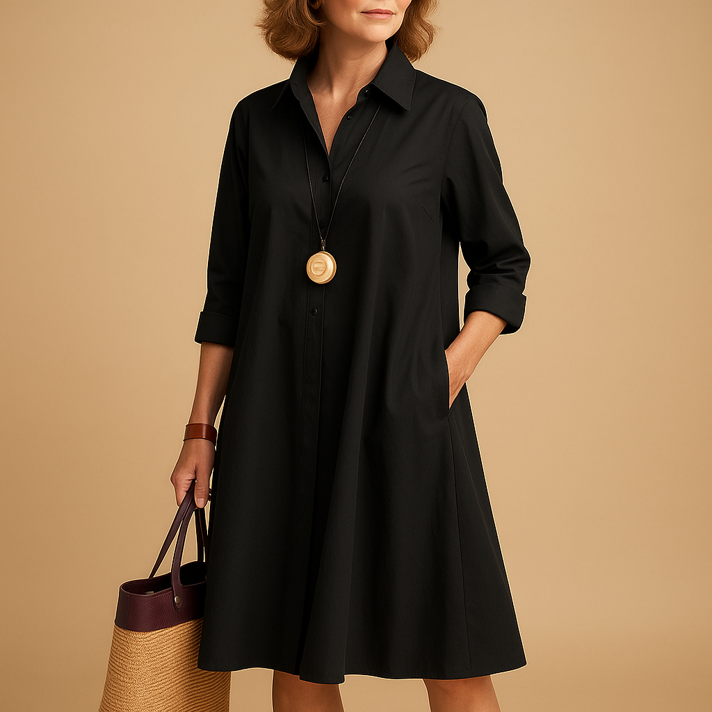 Kleider Damen Polokleid mit Stretch und Kragen für Komfort | Ylva-2