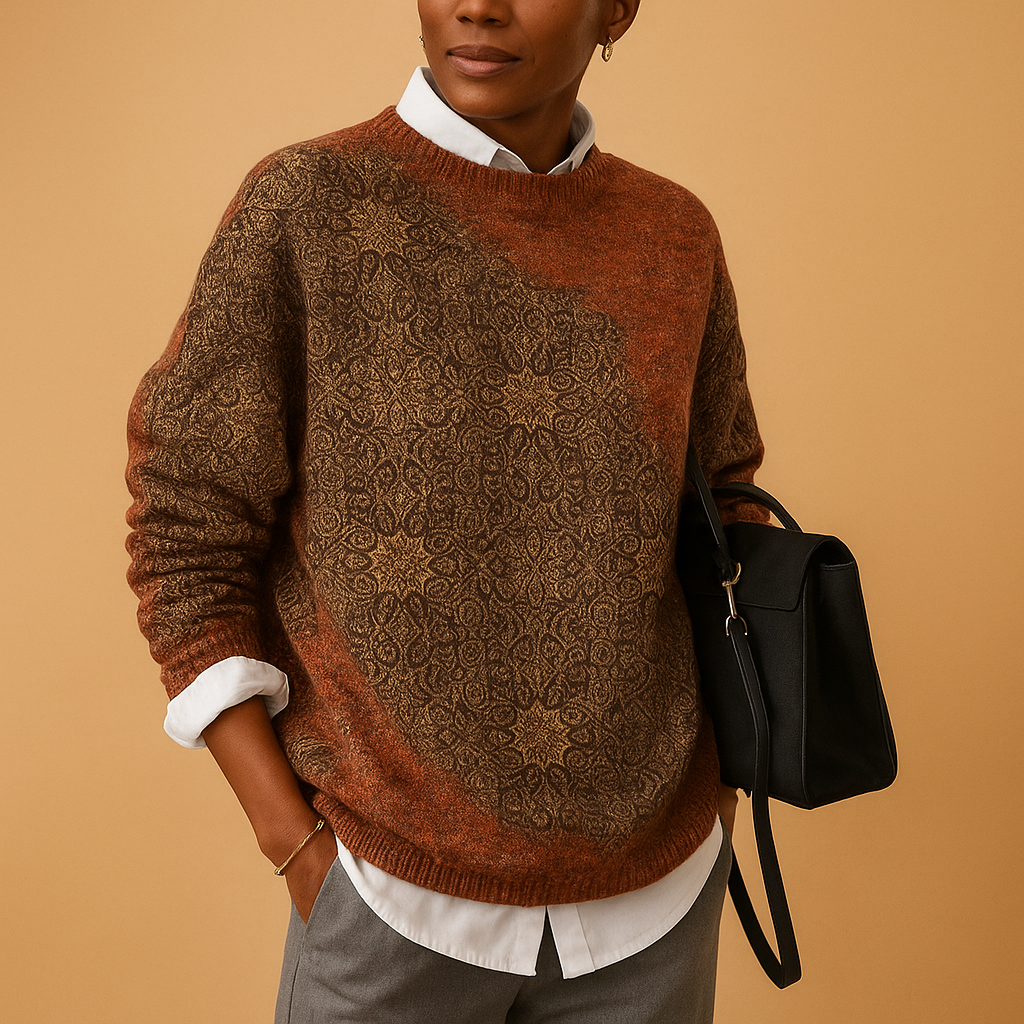 Strickpullover Damen mit Grafischem Druck für Bequemen Stil | Lena-2
