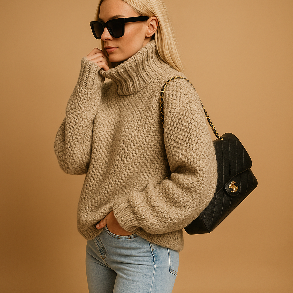 Damenpullover aus atmungsaktivem Strick in klassischem Design | Rita-2